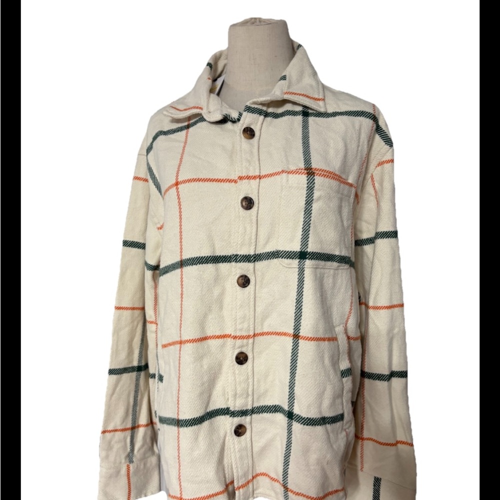 Good fellow Women’s Medium Plaid Button Down Long Sleeve Shirt $